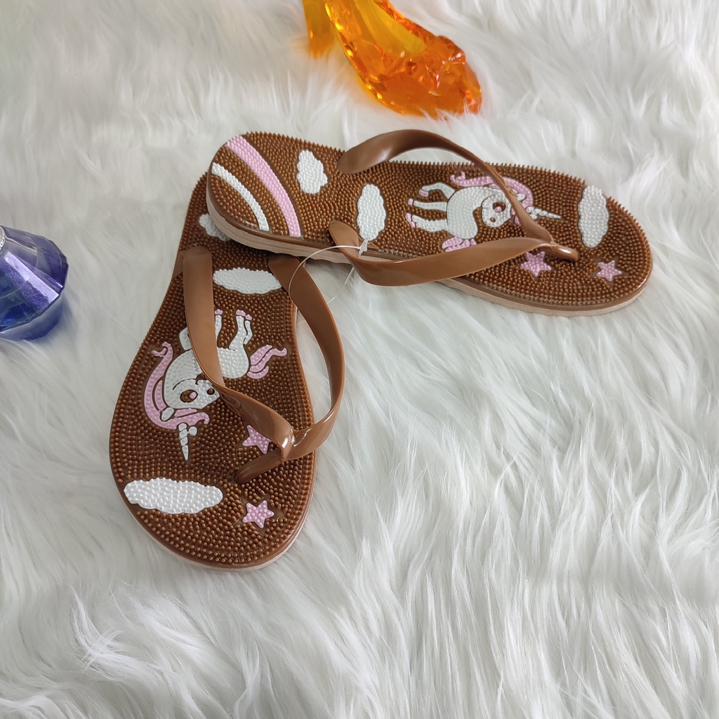 [ Pplus ] Sandal Wanita Motif Unicorn Lucu