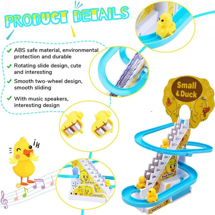 MAINAN ANAK BEBEK PINGGUIN SELUNCUR TANGGA BAYI SMALL DUCK TRACK  MUSIK LAMPU SNI BO banyak karakter