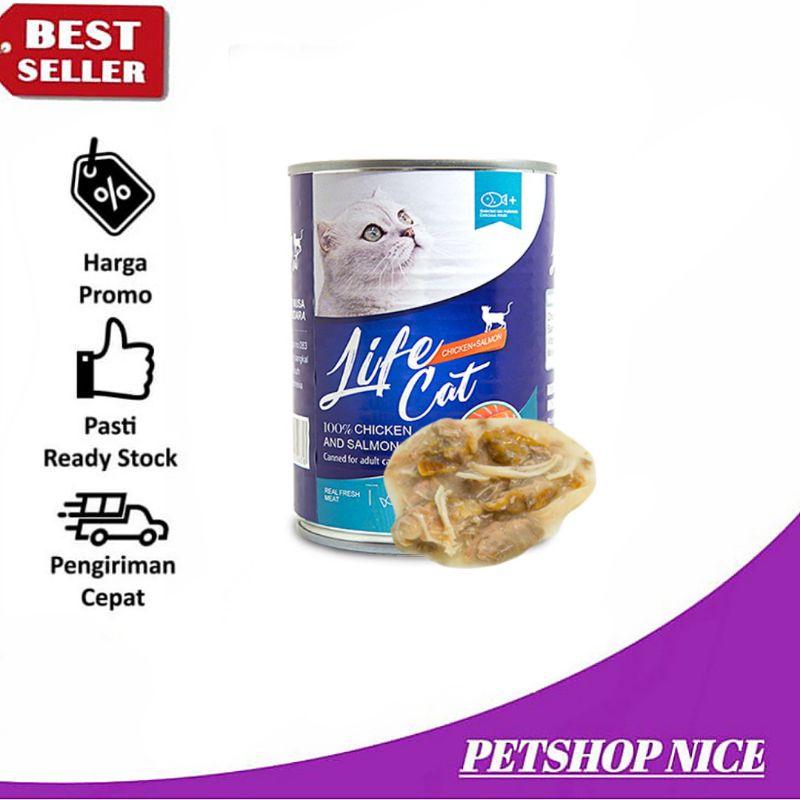 Life Cat Adult Chicken Salmon 1 Dus isi 24 kelen Price Promo Makanan Kucing Basah