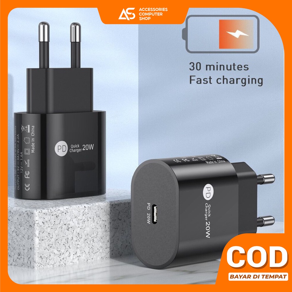 Wall Fast Charger USB QC 3.0 20W PD Type C AH058 - ACS