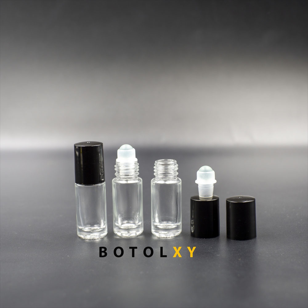 Botol Roll On 5ml Kaca Tebal Transparan - Roller KACA - Parfum Refill