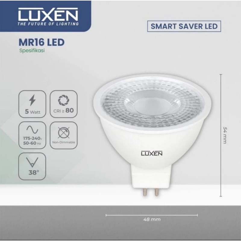 Lampu Spot Light LED 5W MR16 LUXEN fiting tusuk