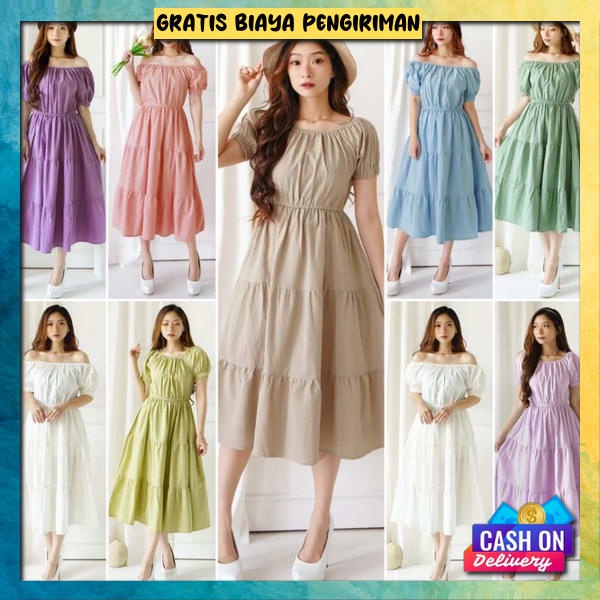 Drwss Pendek Selutut Dress Murah Wanita Mini Dreas Korea Ulangtahun Cwe Gaun Natal Premium Dres Dris