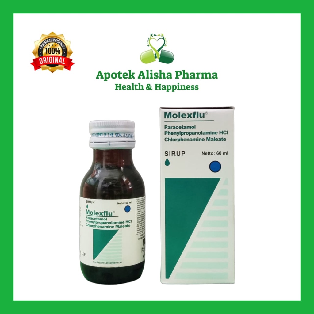 Jual MOLEXFLU SIRUP 60 ml - Paracetamol Obat Demam Pereda Nyeri Pusing