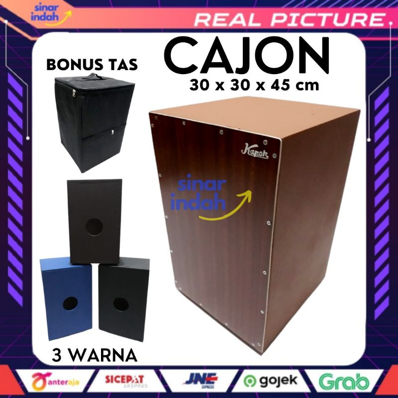 Cajon Akustik Travel Portable Kapok Bonus Tas Ransel