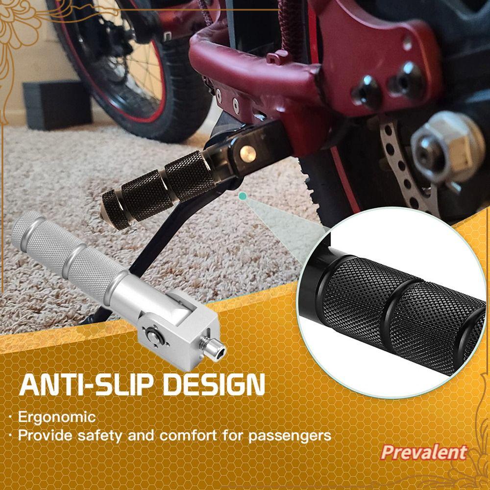 Preva 1pasang Pedal Motor Universal Non-Slip Penumpang Folded Rest Pegs