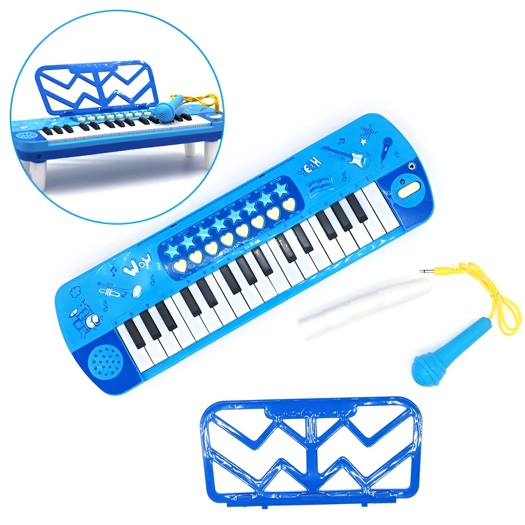 Mainan Anak Piano Mainan Edukasi Anak 37 Key | Laki Laki Perempuan | Cowok | Multi Function Keyboard