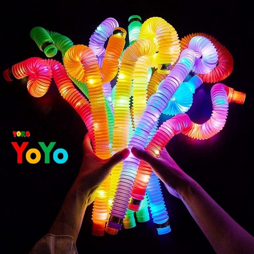 Selang LED Pop Light Up Tubes Pipes Mainan Viral Anak Pesta Lampu Stick Pipa Fidget Toy