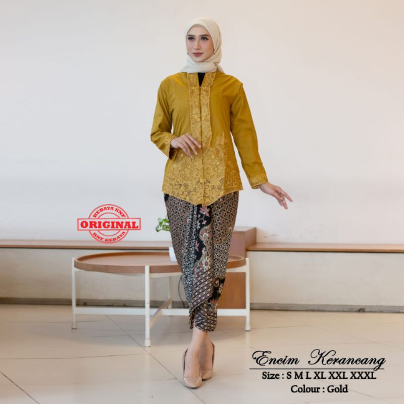 SET KEBAYA ENCIM KATUN KERANCANG / KEBAYA ENCIM JUMBO / KEBAYA MURAH / KEBAYA KATUN BORDIR / SET KEB