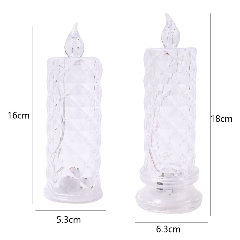 Flameless Candle LED Lighting Rose Projection Candle Lamp Kamar Dinner Suasana Props Romantis Kristal Lampu Refraktif Hari Valentine Dekorasi Pesta Pernikahan