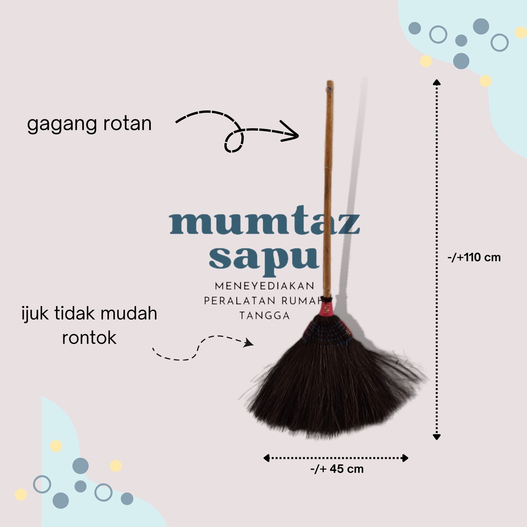 (PROMO MURAH) SAPU LANTAI BAHAN IJUK DUK GAGANG ROTAN / SAPU IJUK ANTI RONTOK / SAPU IJUK MURAH