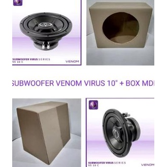 Paket Audio Mobil Subwoofer Venom Virus Plus Box Speaker Original