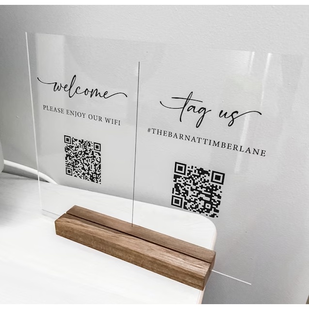 Jual Custom QR Code Sign Akrilik / Barcode Sign Akrilik UV PRINT ...