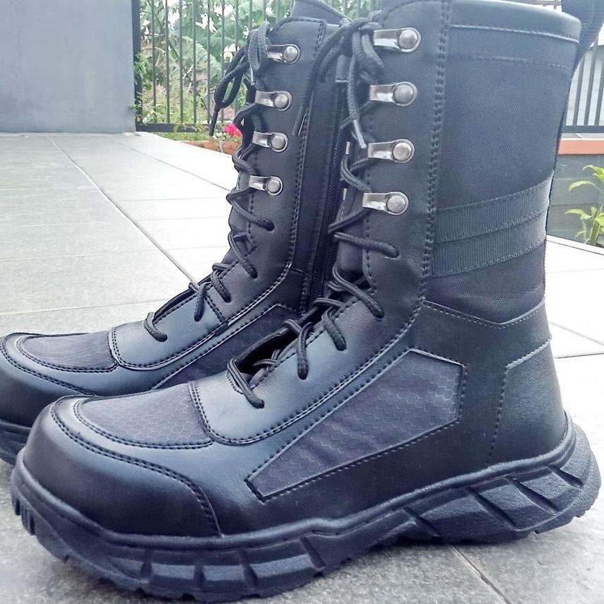 [R-X9X[] Sepatu PDL Safety Ujung Besi Pake Dus Motif Tawon Cordura Termurah Asli Kulit Shyntetis sup