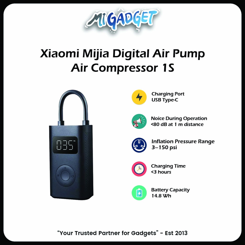 Xiaomi Mijia Digital Air Pump Air Compressor 1S Pompa Angin Ban