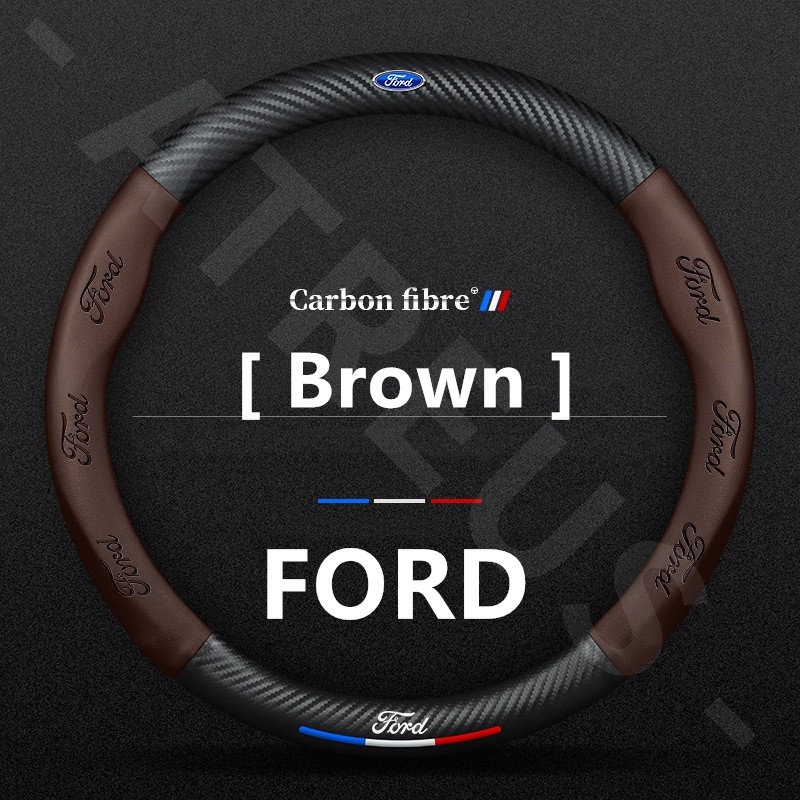 Ford Sarung Setir Mobil Ford Untuk Fiesta Ranger Ecosport Focus Everest Mustang Auto Steering Wheel Cover Pelindung Kemudi Interior Mobil Logo Printing 3D