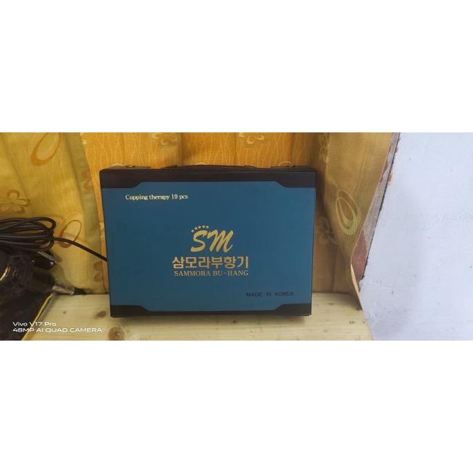 paket lengkap alat bekam sammora 19 cup biru made in korea