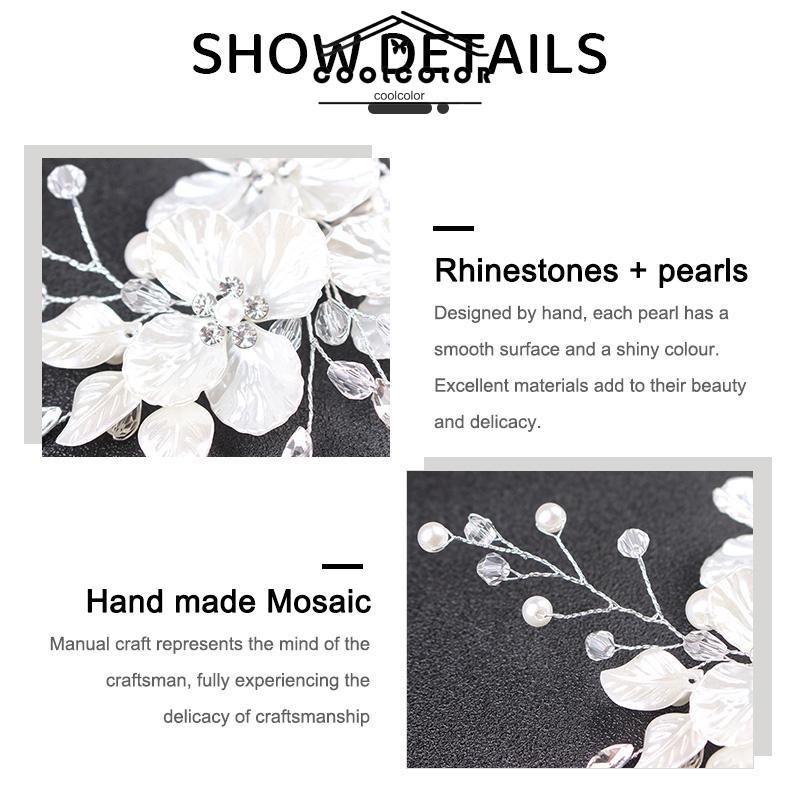 COD❤️Klip Samping Wanita Kartu Rambut Kristal Kartu Rambut Mutiara Aksesoris Rambut Aksesori Pernikahan Hiasan Kepala- cl