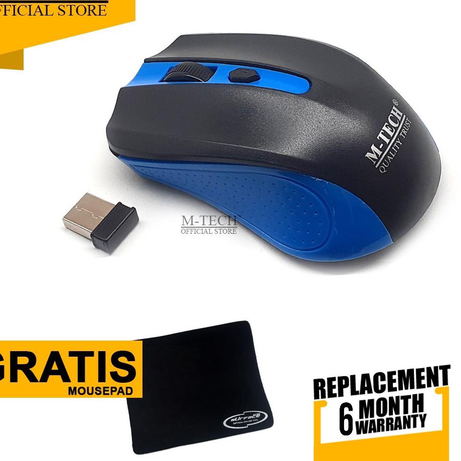 Garansi Terhemat M-tech Original Mouse Wireless 6005 Gratis Mousepad