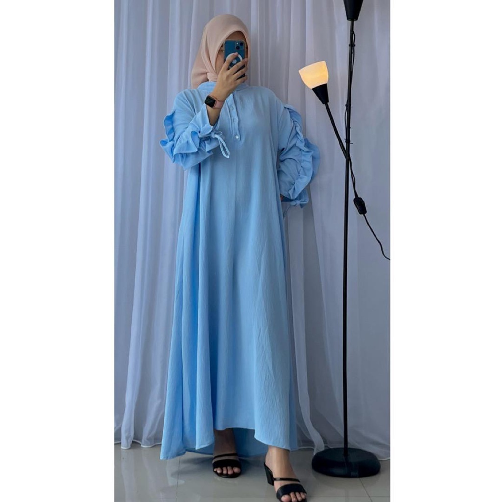 LONG DRESS DIVA | GAMIS KRINKLE LENGAN SERUT MODE KEKINIAN | GAMIS CRINKLE PREMIUM TERBARU 2022-2023