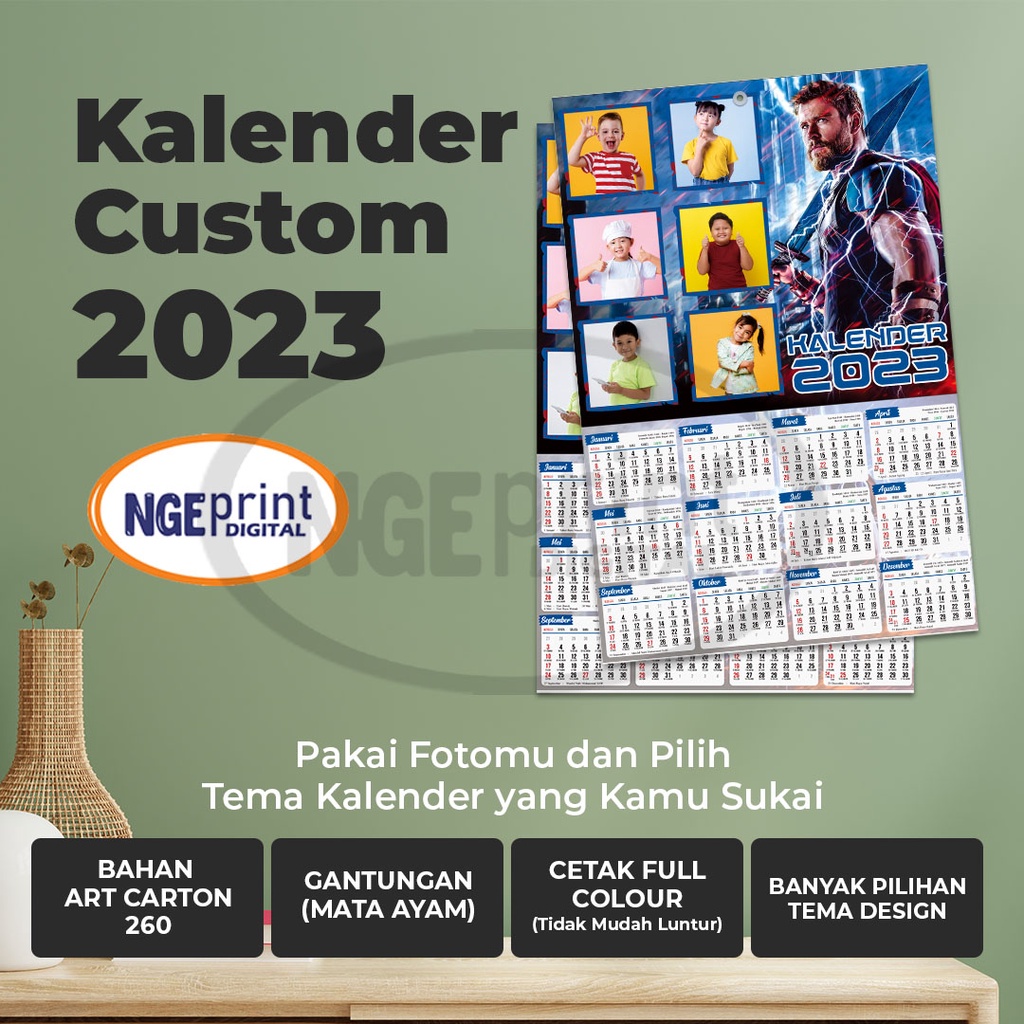 

Cetak Kalender 2023 Custom Foto Free Design Tanpa Minimal Order / Cetak Kalender Dinding 2023 Murah Berkualitas Free Input Foto Ukuran A3+