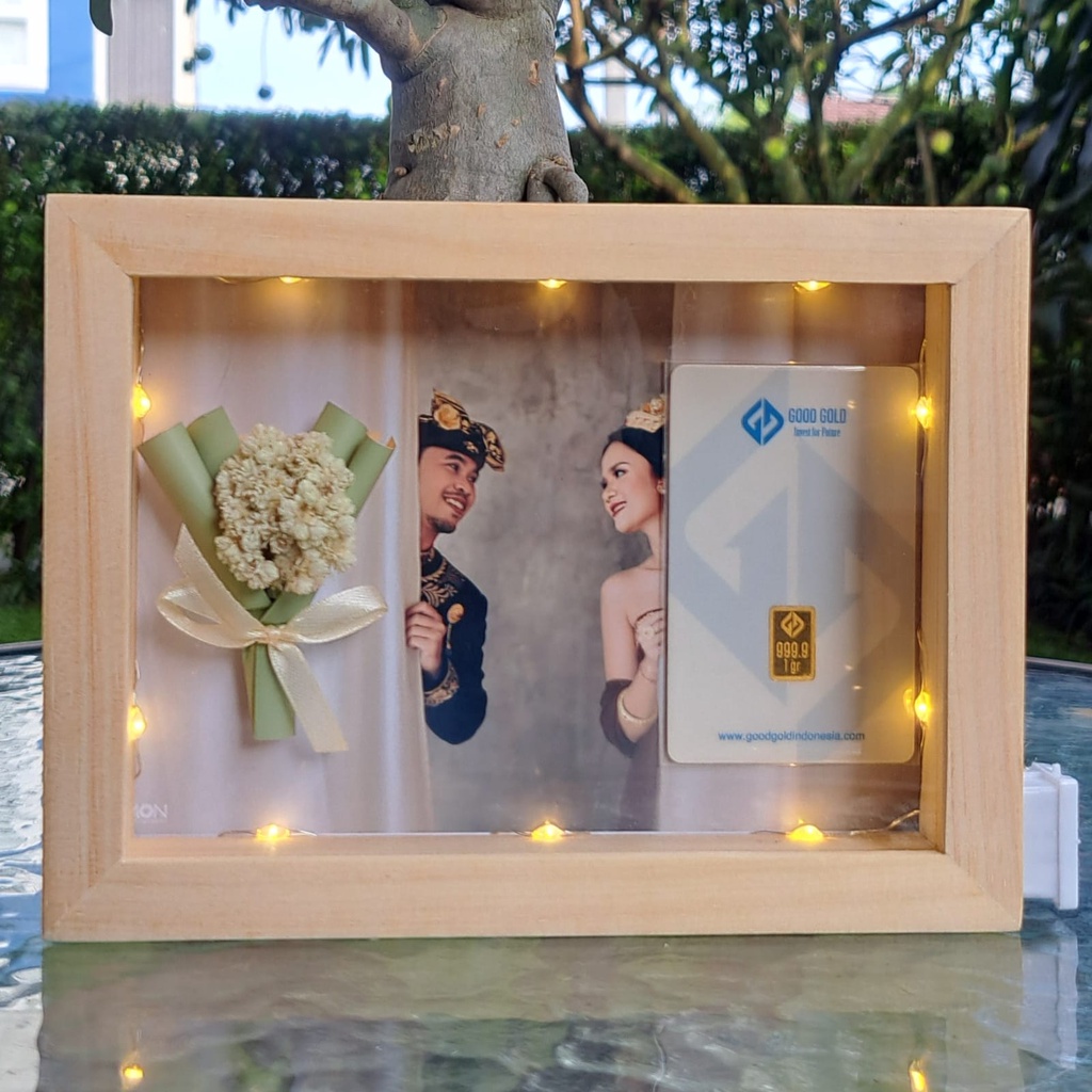Frame LED 3D Logam Mulia/ Custom Frame/ Hampers/ Gift Box