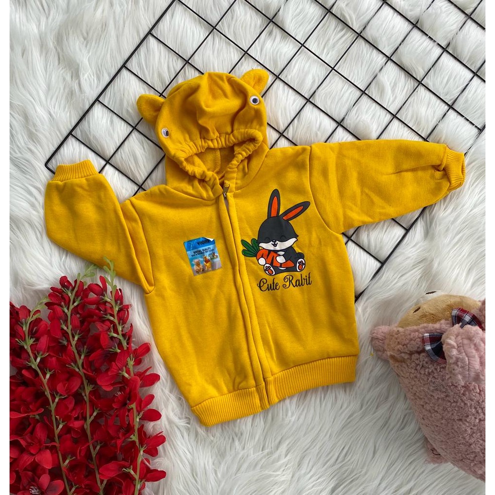 jaket anak murah lucu motif rabbit atasan 3-18 bulan