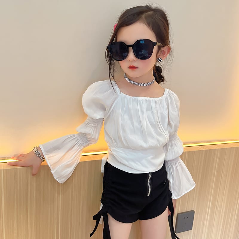 Sabrina Kerut Anak Cewek Tangan Panjang Bahan Cringkel / Baju Anak Cewek Tangan Panjang Korean Style