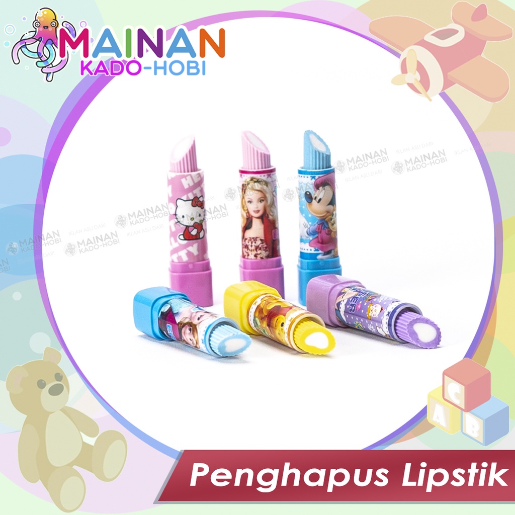 MAINAN ANAK ERASE PENGHAPUS LIPSTIK KARET KARAKTER PEREMPUAN