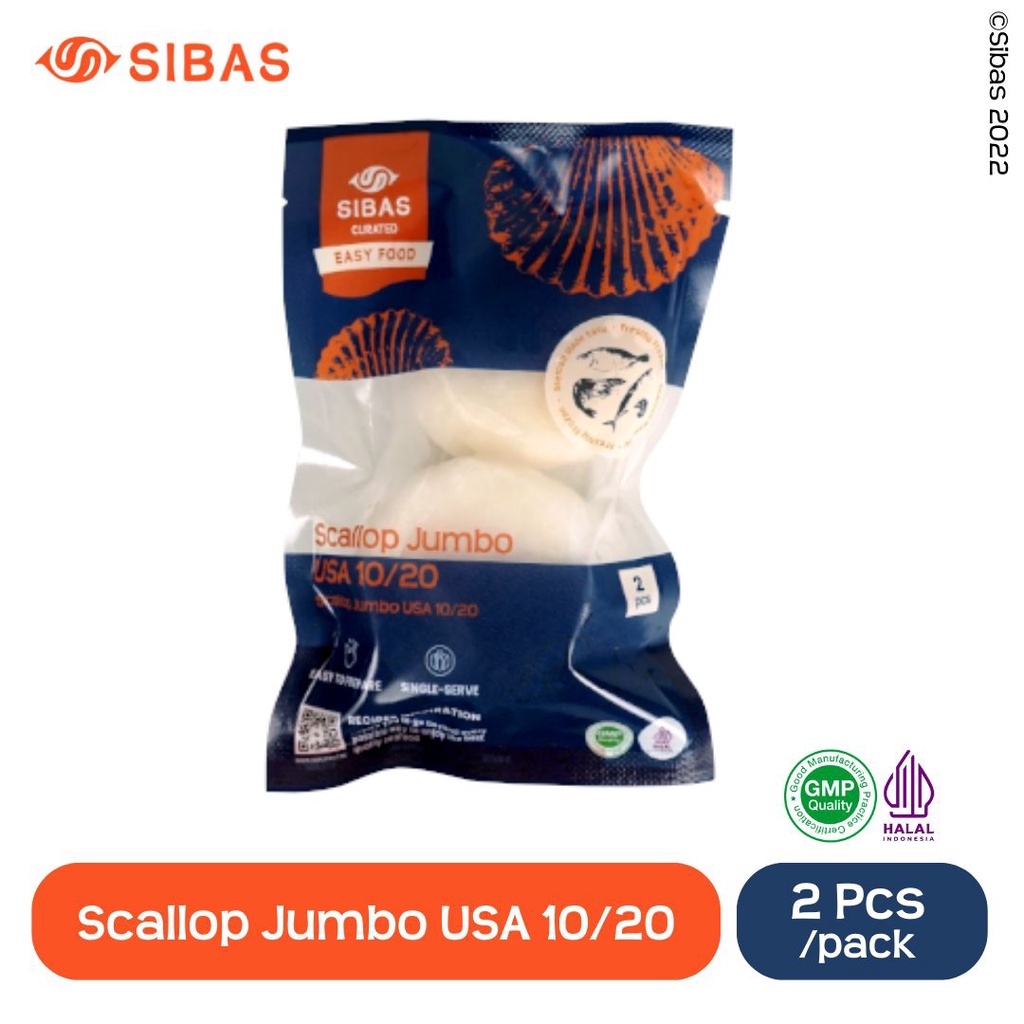 

Sibas - Scallop Jumbo USA 10/20 - 2 Pcs / Kerang Kampak USA / Kerang Premium