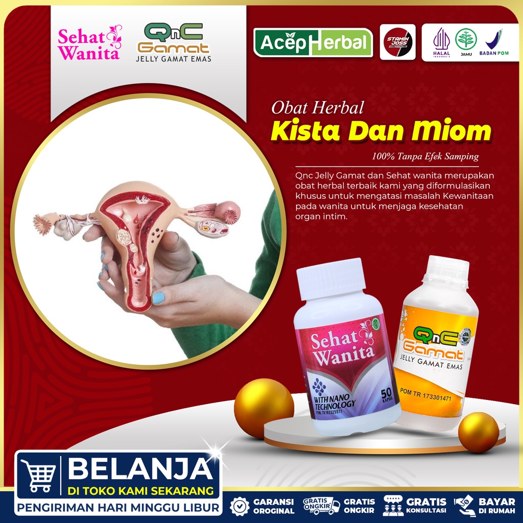 Jual Obat Herbal Kista Ovarium Bartholin Ganglion Endometriosis Kista