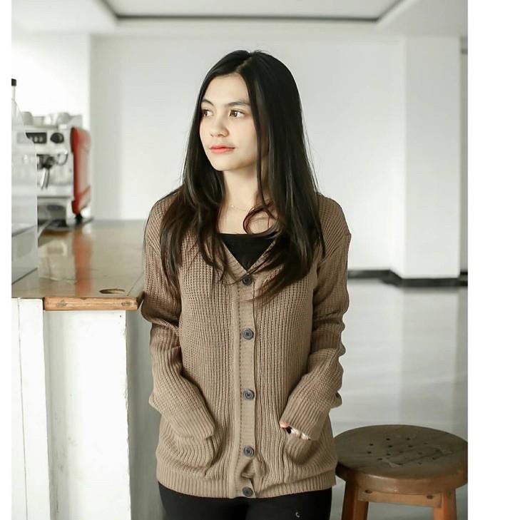 ✮✮ Merissa Outer Cardigan Rajut  Cardigan Rajut Kancing Saku Outer Merisa Knit