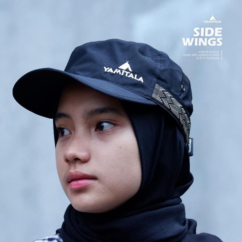 Topi Komando Yamitala Side Wings Khaki Army Black Material Taslan Quickdry Cocok Untuk Di Lapangan Adventure Outdoor Tactical Mendaki Gunung Thomgear