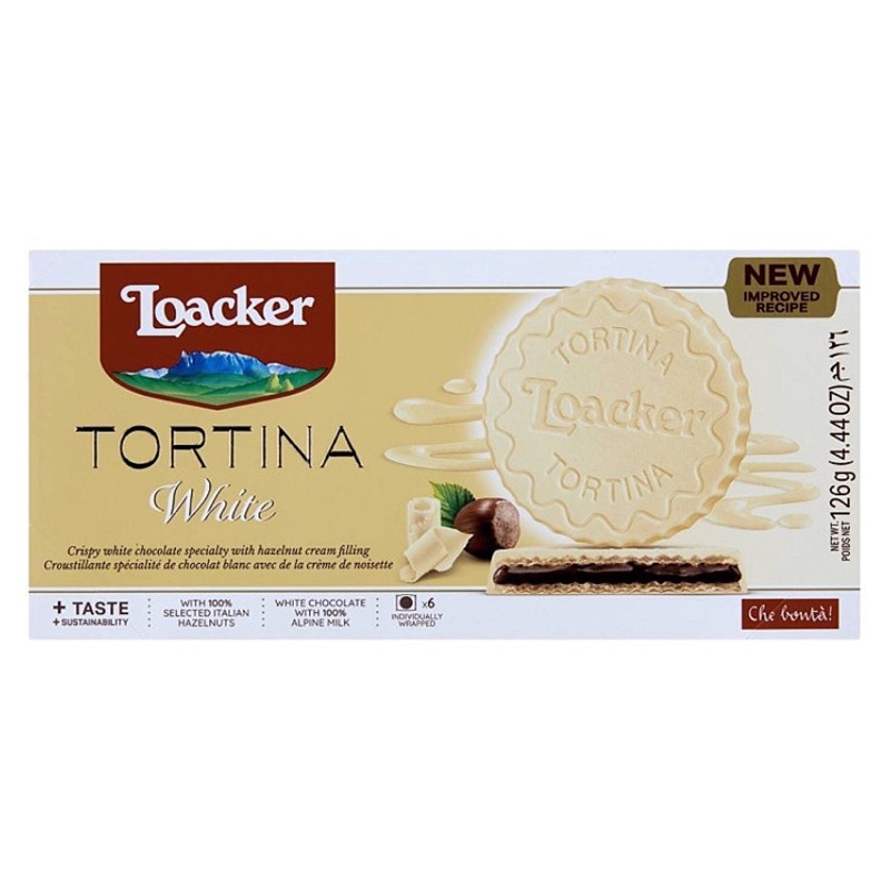 

Loacker Tortina White 126gr / Loacker / Tortina / White / 126gr / Original / Dark / White / Chocolate / Wafer / Biscuit / Import / Snack / Alpine / Milk