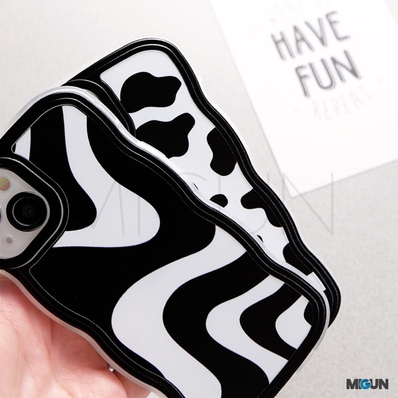 New! Wavy Zebra Moo - Softcase Fullcover for iPhone 7 8 SE2020 7+ 8+ X XS XR XSMAX 11 11PRO 11PROMAX 12 13 PRO PROMAX 14 14PLUS 14PRO 14PROMAX