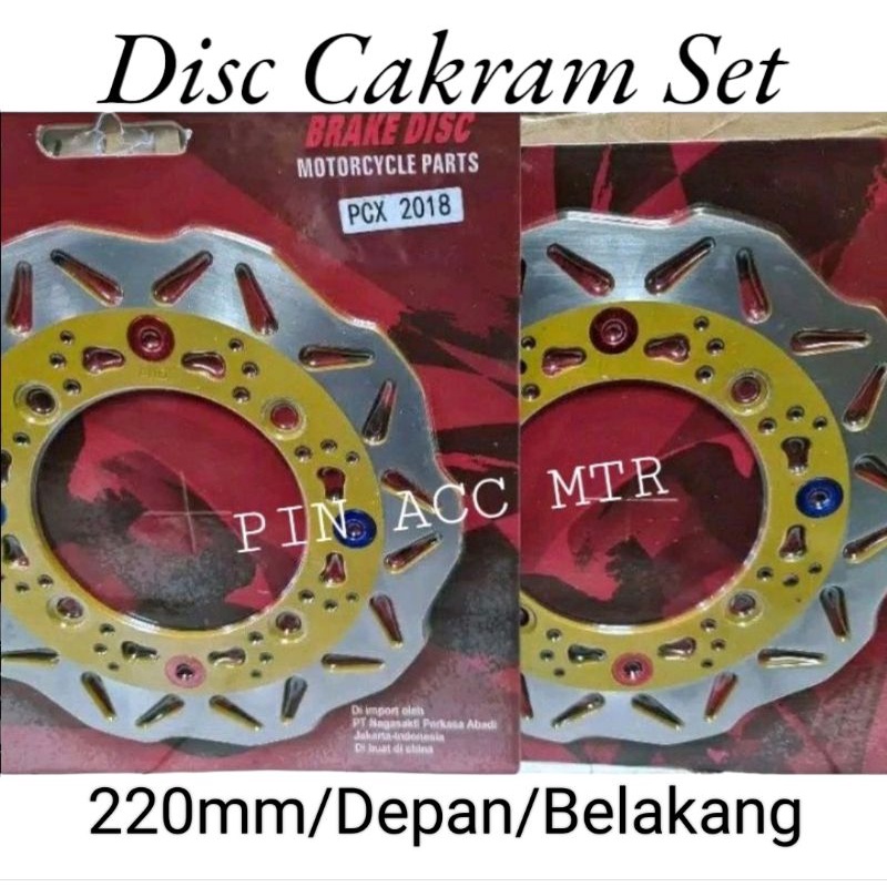 DISC CAKRAM SET DEPAN/BELAKANG PCX 150 FROUTING GRIGI