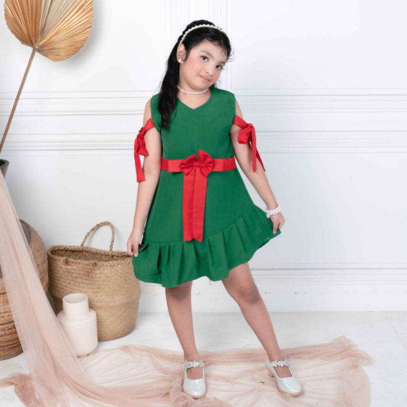 TANIA DRESS NATAL ANAK PEREMPUAN / BAJU NATAL ANAK PEREMPUAN / COUPLE DRESS IBU DAN ANAK