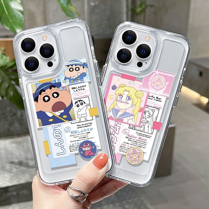 IPHONE Casing Lucu Anak Laki-Laki Perempuan Cantik Shockproof Soft Phone Case Kompatibel Untuk Iphone11 14 13 12 Pro XS Max X XR 78 6 6S Plus Casing Transparan TPU Cover