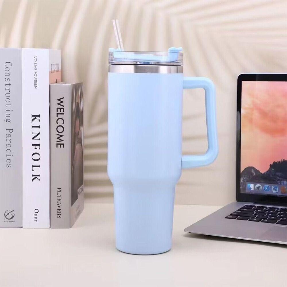 Pineapple Mug Tumbler Portable Dengan Tutup Sedotan Stainless Steel Termos Botol Air