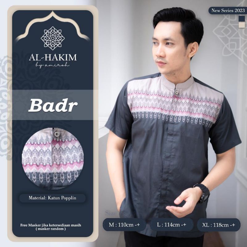 KOKO BADR ORI AL HAKIM BY AMIROH • Baju Koko Lengan Pendek