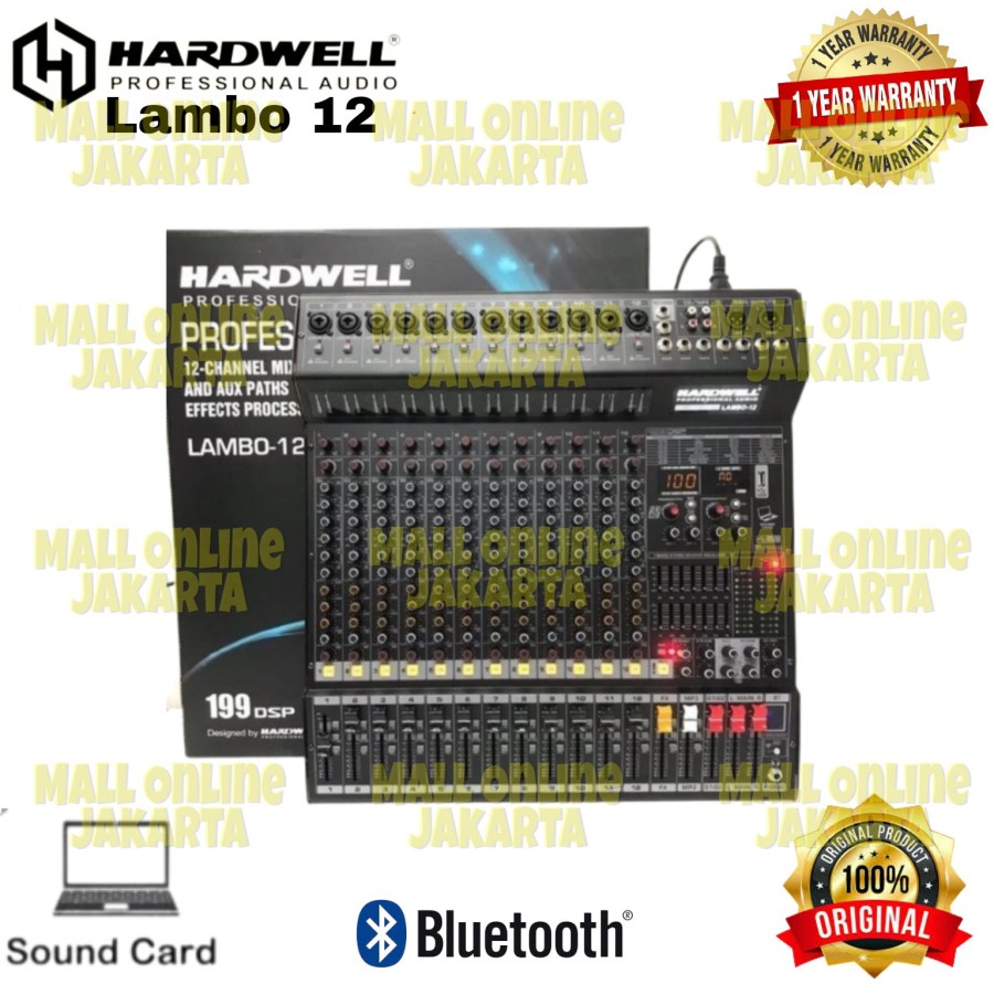 Mixer Hardwell Lambo 12 channel original mixing soundcard lambo12