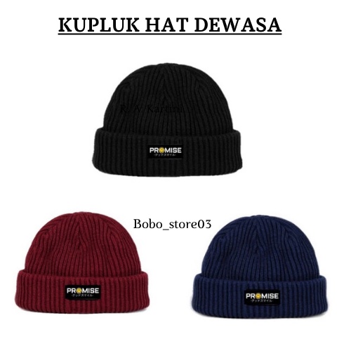 Topi Kupluk Pria Dewasa Rajut Wool  Fashion Beanie Hat