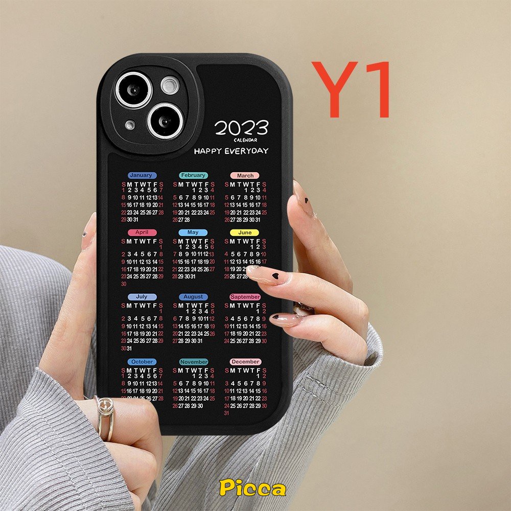 Case Couple VIVO Y35 Y35 Y16 Y15s Y22s Y20 Y02s Y22 Y12 Y21s Y11 Y17 Y33s Y12i Y51A Y21 Y15 V23E V23 Y30 Y20i Y31 Y1S Y91C Y51 Y50 Y21A Y15A Y91 Y20s Soft TPU 2023 Cover Belakang Kalender