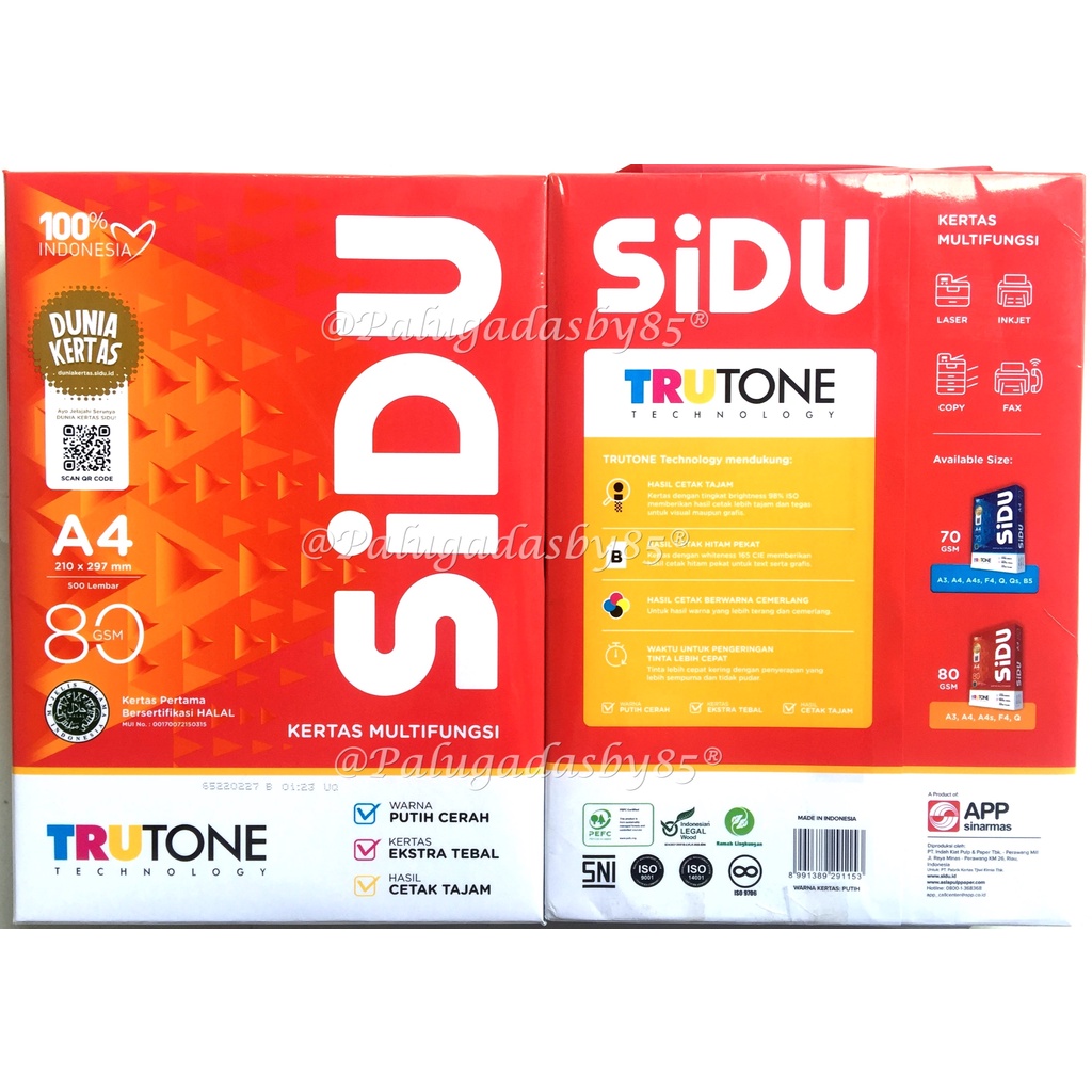 

Kertas HVS Sidu A4 80 Gram (1 Pak) / Kertas HVS Sinar Dunia A4 80 / Sidu Kertas HVS / HVS A4 80 Gsm
