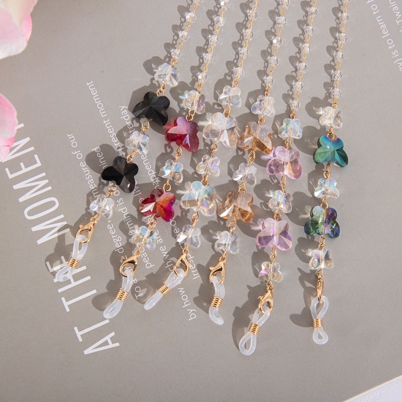 Tali Masker PREMIUM Aesthetic Blossom Cristal Series / Strap Mask 2in1 Bunga / Kalung Masker 2in1