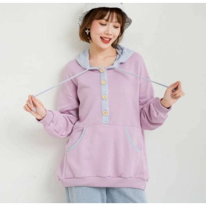 Jacket Blouse NIO PASTEL SOFT Hoodie Sweater Oversize Wanita Fashion Terkini Korean Style Kasual Stylish