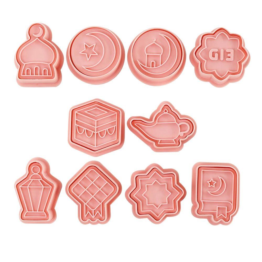 Solighter 10pcs/set Eid Mubarak Makanan Fondant Ramadan Mubarak Islam Muslim Festival Cookie Cutter