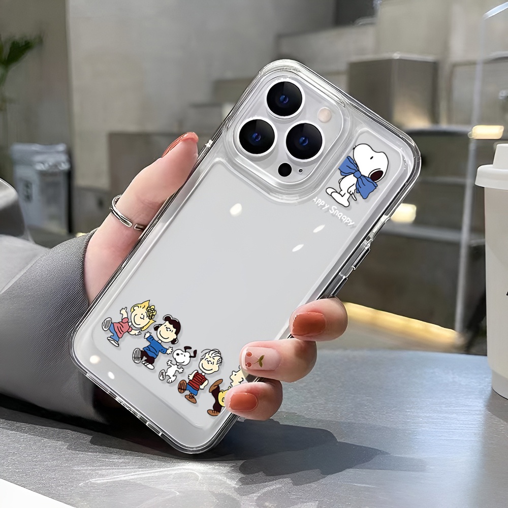 IPHONE Soft Case Transparan Anjing Lucu Kompatibel Untuk Iphone14 13 12 11 Pro XS Max X XR 7 8 Plus Shockproof Phone Casing TPU Cover