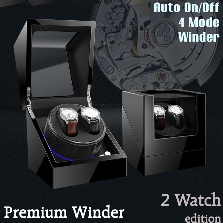 Watch Winder display kotak Jam tangan pemutar automatic auto 2 box gift natal hampers cowok pria lebaran hadiah ulang tahun