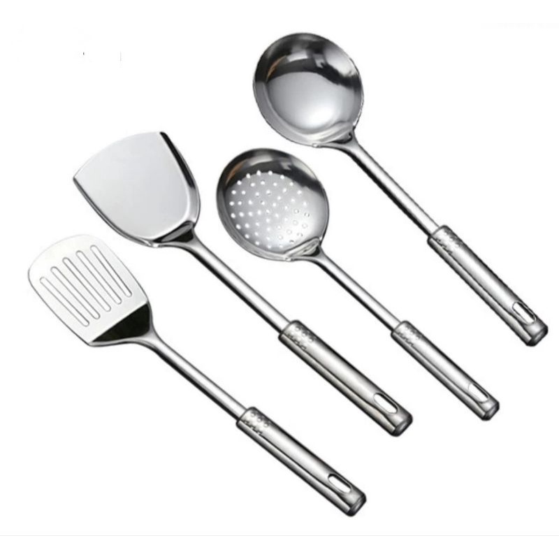 spatula set 4 pcs spatula sutil spatula stainless steel spatula satu sett